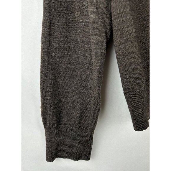 Banana Republic Women's L 100% Extra Fine Merino Wool Cardigan Sweater Brown - Picture 8 of 12
